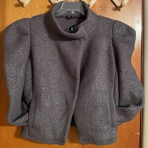 EXPRESS Size Large Pewter/Metallic Sherpa-Style Warm Jacket ~ New with Tag!